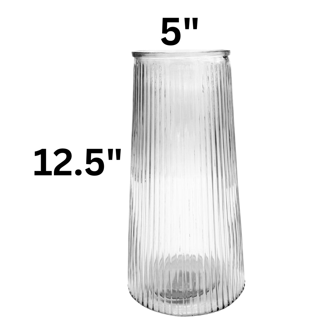 Large Ribbed Vase (6pcs)