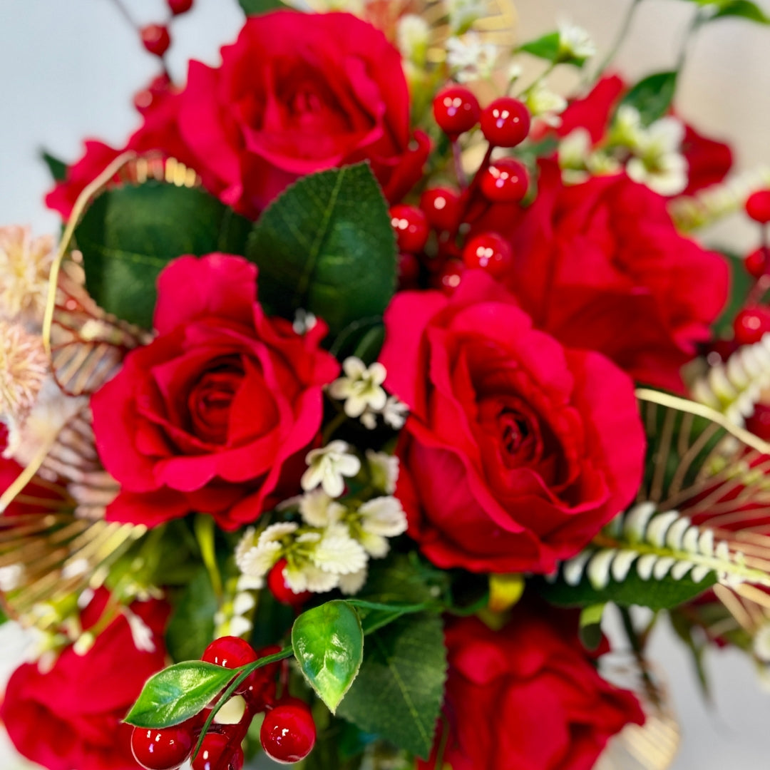 Scarlet Joy Bouquet - 14" Luxury Centerpiece