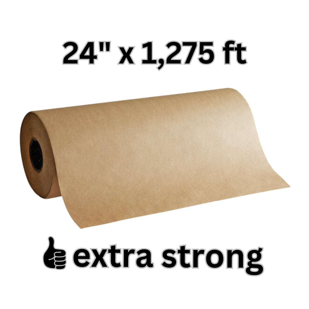 24"x1,275 ft Brown Floral Wrapping Paper Roll